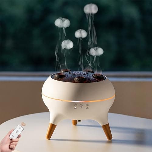 Dynamic Aromatherapy Diffuser – 250ml Essential Oil Cool Mist Humidifier with Jellyfish Mist & Color-Changing LED Lights for Relaxing Home, Bedroom & Office Atmosphere (Black)