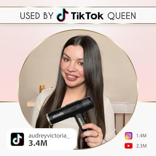 ELLA BELLA® Ionic Salon Hair Dryer with Diffuser • Negative Ion Blow Dryer • for All Hair Types • Intelligent Heat & Speed Control • Lightweight & Low-Noise Design • Rapid Drying & Precision Styling 6