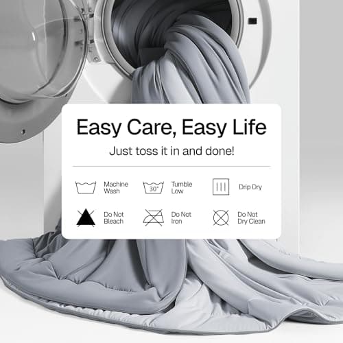 Bedtter® Luxe Cooling Comforter Full/Queen, Cooling Blanket for Hot Sleepers, Q-Max>0.46 Sorona and Tencel Filling, Double-Sided Cold Breathable Lightweight Blanket, 90"x90", Gray 7