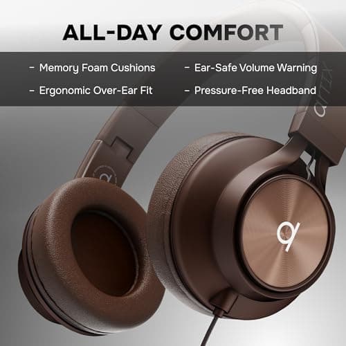 ARTIX Over Ear Headphones Wired with Microphone and Volume Control, Foldable Noise Isolating Headset with Deep Bass for School, Laptop, Computer, Chromebook, Tablet, Travel (3.5mm Jack) 8