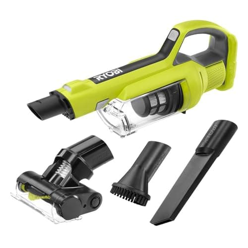 RYOBI ONE+ 18V Cordless Hand Vacuum with Powered Brush (Tool Only) Black Green (PCL700B) (Renewed)