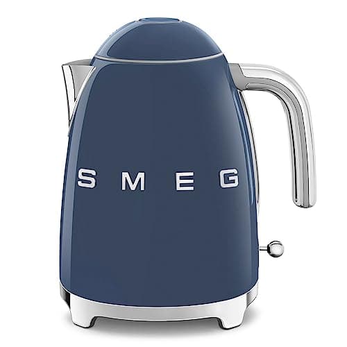 SMEG 50's Retro Style Electric Water Kettle with Automatic Shutoff, Removable Base, and Water Indicator, KLF03NBUS, Navy Blue