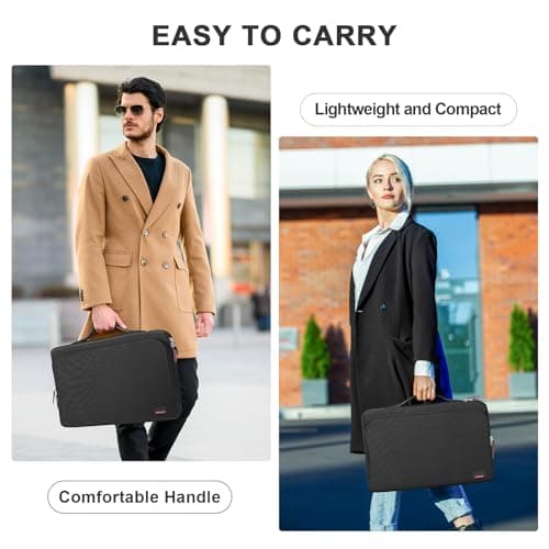 16.1/15.6 Inch Portable Monitor Case, 15.6 inch Laptop Protective Carrying Cover with PU Handle, Large Accessory Pocket and Water Resistant for Travel Monitor Bag Display Screen Sleeve, Black 5