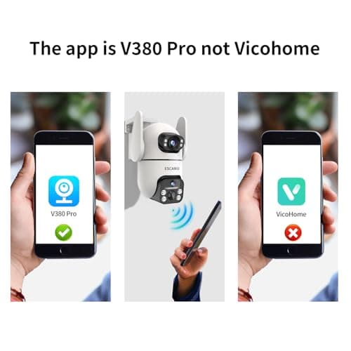 ESCANU Dual Lens Security Cameras Wireless Outdoor for Home Security,WiFi,2-Way Audio,Night Vision,Motion Detection,No mothly fee Cameras,IP65 Water Proof 6