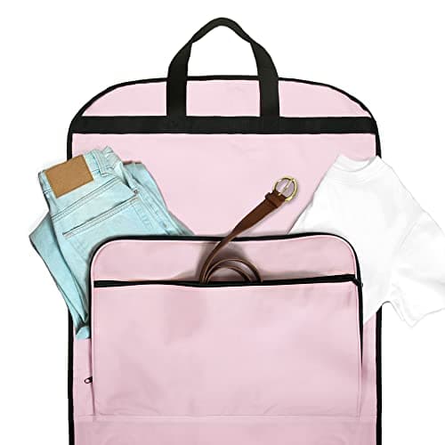 Dalix 60" Foldable Garment Bag Suits Cover Dresses w Front Pocket Pink 6