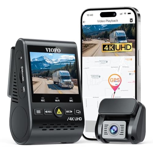 VIOFO A129 Pro Duo 4K Dual Dash Cam 3840 x 2160P Ultra HD 4K Front and 1080P Rear Car WiFi Dash Camera 8MP Sensor GPS, Buffered Parking Mode, G-Sensor, Motion Detection, WDR, Loop Recording
