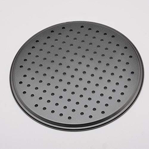 Pizza Pan With Holes, 2 Pack Carbon Steel Perforated Non-Stick Tray Tool Crispy 12inch Round for Home Kitchen 8