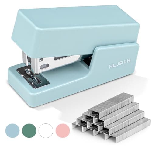 NUSIGN Mini Stapler with 830 Staples, Small Cute Desk Staplers, 25 Sheet Capacity, Blue