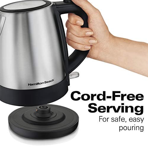 Hamilton Beach Electric Tea Kettle, Water Boiler & Heater, 1 L, Cordless, Auto-Shutoff & Boil-Dry Protection, Stainless Steel (40998) 3