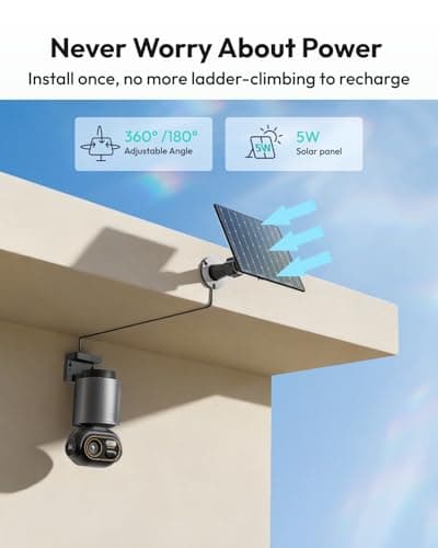 BOTSLAB Security Cameras Wireless Outdoor, 2 Cam-Kit, 4K Color Night Vision, Solar Cameras for Home Security with 360° PT,No Monthly Fee,32GB Local Storage Base Station,Auto Tracking,Easy Installation 6