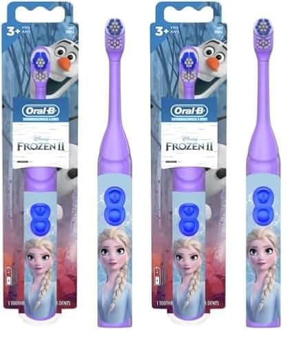 Oral-B Kids Battery Power Electric Toothbrush Featuring Disney's Frozen for Children and Toddlers Age 3+, Soft (Characters May Vary) (Pack of 2)