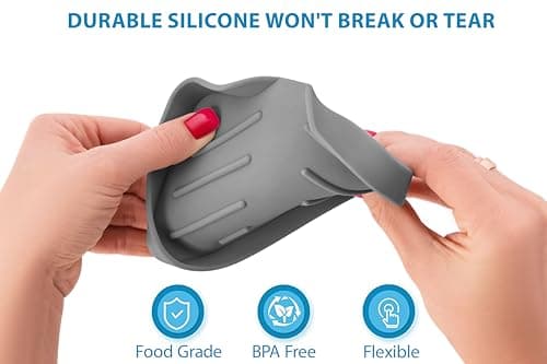 Silicone Soap Bar Holder: Premium Gray Self-Draining Soap Dish - Elegant Shower & Bathroom Solution 5