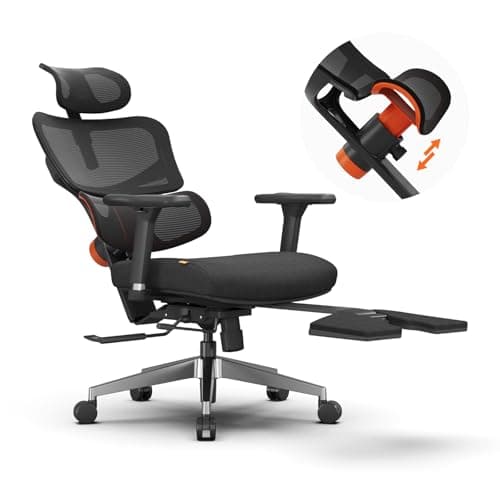 Newtral Ergonomic Office Chair with Fully Adaptive Lumbar Support, 136°Tilt Function, Computer Desk Chair with Soft 4D Armrest, Adjustable Headrest (Supreme Without Laptop Tray, Black)