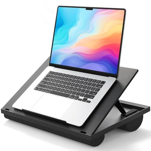 HUANUO Laptop Desk, Portable Laptop Stand Fits Up to 15.6 Inch Laptops, Adjustable with 8 Angles Lap Desks for Adults - Dual Cushion Desk for Sofa, Bed, Car or Work Table