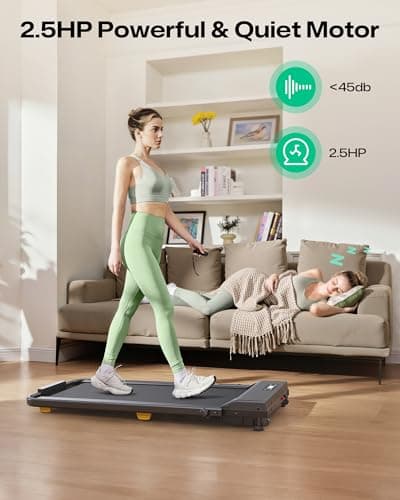 UREVO Walking Pad, 9% Incline Under Desk Treadmill with HIIT Program for Home and Office, 3 in 1 Foldable Treadmill with Remote Control, LED Display 8