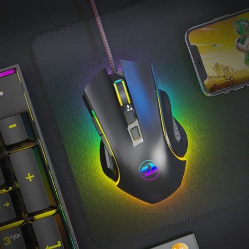 Redragon M602 Gaming Mouse, Ergonomic RGB Gaming Mouse Wired with 7200 Adjustable DPI, 9 Programmable Buttons, Professional Software for Gamer Office [Black] 8