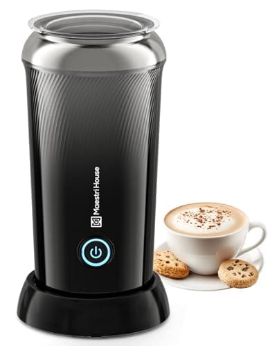 Maestri House Milk Frother, 3-in-1 Hot & Cold Mik Frothing Steamer, 8.12OZ/240ML Touch Control Foam Maker, Compact Space-saving Design for Latte, Cappuccino and Warm Milk