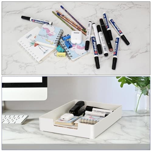 Letter Tray Letter Organizer Paper Tray, Desk Drawer Organizer for Office Supplies, Magazines, Folders, File,Notebooks, Stationery, Plastic Desk Tray for Desktop, for Home, Office, School, 1 Tier 5