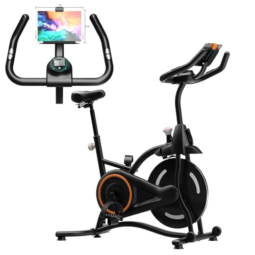 Cyclerade Exercise Bike, Low Noise Indoor Stationary Cycling Bike with APP Sports Data Link Adjustable Resistance With Flat Stand