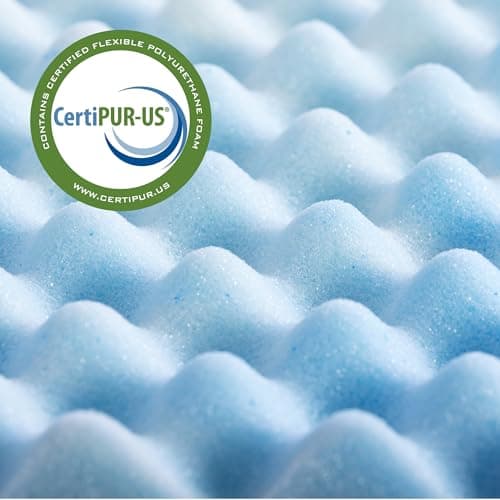 ZINUS 1.5 Inch Swirl Gel Cooling Memory Foam Mattress Topper, Smaller, More Convenient WonderBox Packaging, Cooling, Airflow Design, CertiPUR-US Certified, Twin 8