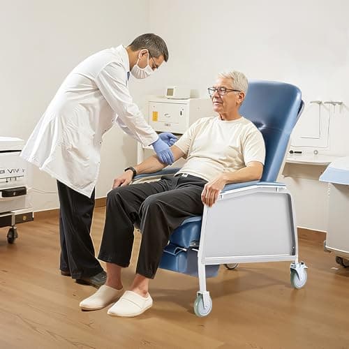 VEVOR Geri Chair Recliner, 3-Position Reclining Geri Chair, Movable Medical Recliner Chairs with 4 Wheels, Soft Padded Seat & Detachable Tray, Ideal for Hospital, Nursing Home, and Geriatric Home Care 8