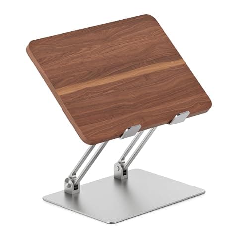 Branch Adjustable Laptop Stand - Portable Wooden Laptop Riser with Customizable Height & Angle - Foldable - Secure Silicon Grips for Home or Office - Walnut