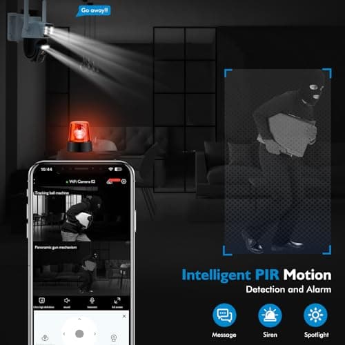 Hawkray Dual Lens Solar Security Camera Outdoor, 5G/2.4G Wireless Camera, 2K Resolution with 355° Pan/Tilt, Full Color Night Vision, Two-Way Audio, Motion Detection, Smart Alarms 7