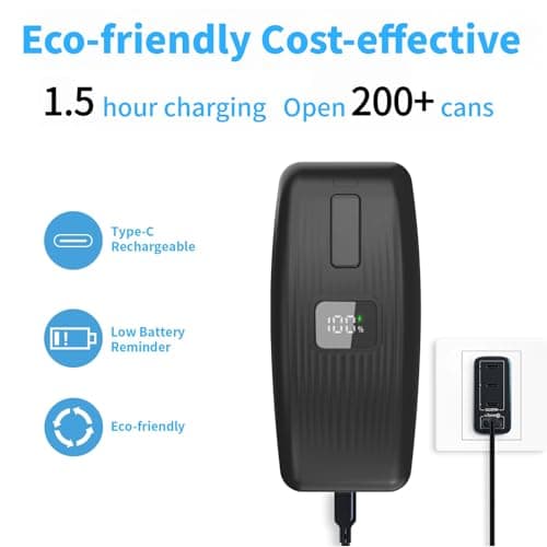 Electric Can Opener with LED Display, USB Rechargeable Electric Can Opener for Seniors & Arthritis, One-Touch Automatic Can Opener, Hands-Free, Smooth Edge, Compact, Cordless 3