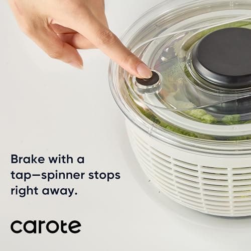 CAROTE 6.4 Qt Salad Spinner Large Lettuce Spinner Plastic Vegetable Fruit Washer, Vegetable Cleaner Salad Cleaner Lettuce Washer, Non-Slip Base, BPA-Free 7