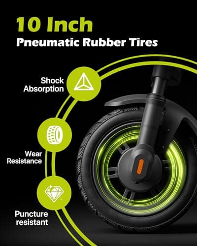 MEGAWHEELS Electric Scooter,Electric Scooter Adults with Suspension,10in Pneumatic Tires,350W Motor,19 Miles Long Range,15.5 Mph,E Scooter with Smart APP Control for Commuting, Outdoor, Short Travel 6