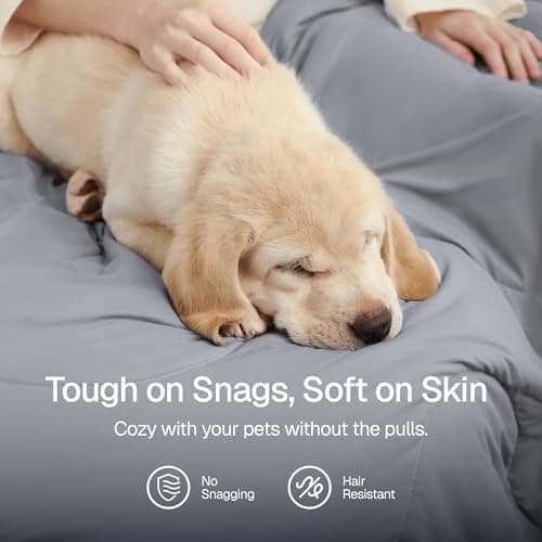 Bedtter® Luxe Cooling Comforter Full/Queen, Cooling Blanket for Hot Sleepers, Q-Max>0.46 Sorona and Tencel Filling, Double-Sided Cold Breathable Lightweight Blanket, 90"x90", Gray 5