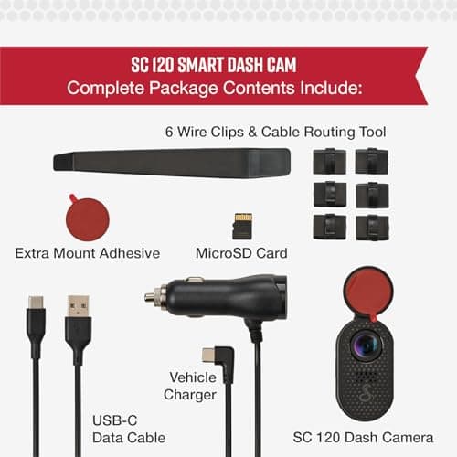 Cobra Discreet Dash Cam (SC120) - QHD 1440P Video Resolution, Built-in WiFi, Night Vision, Continuous Recording, Compact Design, 16 GB SD Card Included 7