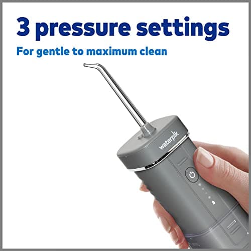 Waterpik Cordless Slide Professional Water Flosser, Portable Collapsible for Travel and Storage, with Travel Bag and 4 Tips, ADA Accepted, Rechargeable and Waterproof, Modern Gray WF-17CD017-1 8