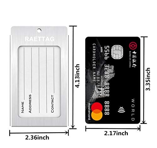 WeBravery Luggage Tags Metal Suitcase Tags Travel Bag ID Identifier Luggage Tag (Silver 6-Pack) 5