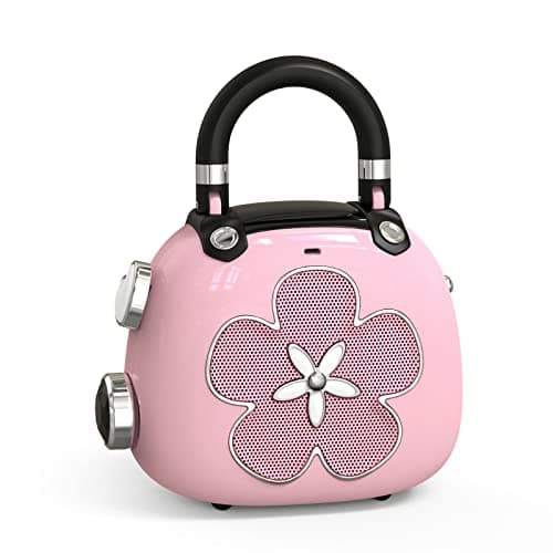 DOSS Candy 2-in-1 Mini Bluetooth Speaker & Cute Bag Charm with Loud Sound, Ideal Stocking Stuffer for Women, Girlfriend, Wife, BFF, Teen Girls, White Elephant Gift-Pink