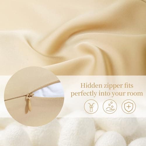 Mulberry Silk Pillowcase for Hair and Skin Standard Size 20"X 26" with Hidden Zipper, Softer Than Silk Pillow Cases Queen Smooth Cooling Pillow Covers for Sleeping(Champagne Gold,Standard,1Pcs) 7