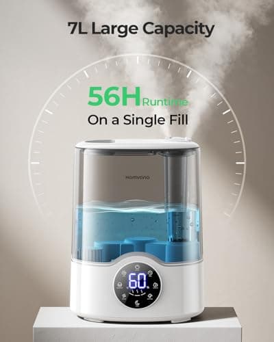 Homvana Humidifier Large Room, 7L (807ft²) Smart Warm and Cool Mist, Top-Fill Humidifiers for Bedroom Baby Nursery Grow Tent, Auto Adapt Mist Quick Air Humidity Indoor, Easy to Clean, Quiet, Diffusers 5