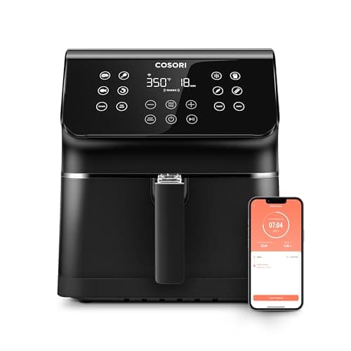COSORI Air Fryer Pro Smart 5.8QT that Roast, Bake, 3-Way Control, 12-IN-1 Customizable Functions, Online Recipes, Detachable Basket, Works with Alexa & Google Assistant