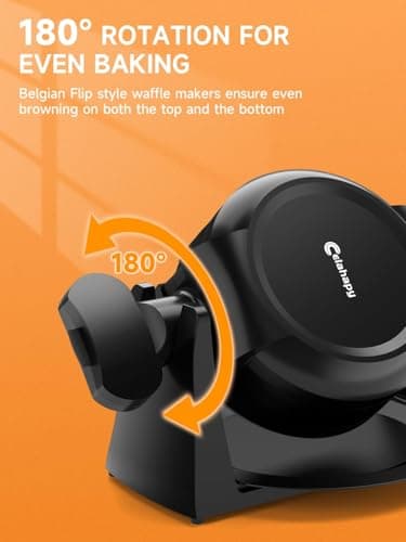 Waffle Maker, 1400W Double Belgian Waffle Iron 180° Flip, 8 Slices, Rotating & Nonstick Plates, Removable Drip Tray for Easy Cleaning, Cool Touch Handles, Space Saving Storage, Black 5