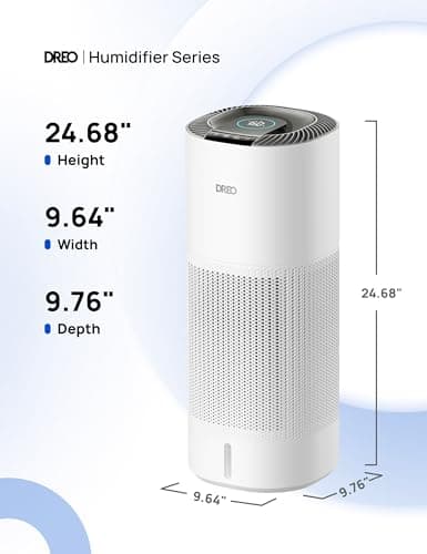 DREO Smart Evaporative Humidifier Large Room up to 1000ft², 800ml/h High Output Air Humidifiers for Bedroom, 10L, 50H Long Runtime with Precise Humidification for Plants, Home, Office, White, HHM774S 8