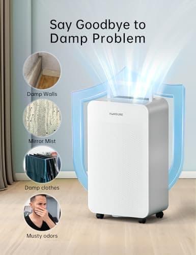 HUMSURE 4500 Sq. Ft 80 Pints Dehumidifier Equipped With Drainage Hose, Automatic Defrosting, for Basement, Home, Bathroom, Bedroom,24-Hour Timer Function 8