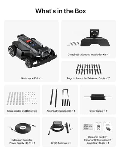 Segway Navimow X430 Robot Lawn Mower Wire Free, for up to 1 Acre, 4WD for 84% Slopes, Zero-Turn for Damage-Free Mowing, ORV-Tuned Lawnmower, MowMentum with 2 × 180W Motors, 0.75–4 in Cutting Height 9