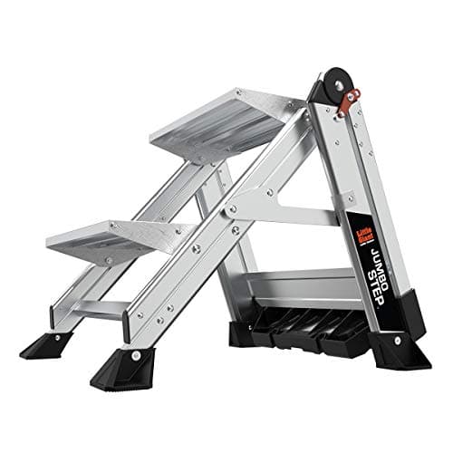Little Giant Ladders, Jumbo Step, 2-Step, 2 foot, Step Stool, Aluminum, Type 1AA, 375 lbs weight rating, (11902), Silver 6