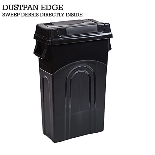 United Solutions Highboy Waste Container with Swing Lid, 23 Gallon, Space Saving Slim Profile and Simple Bag Removal, Handles for Easy Carrying, Indoor/Outdoor Use, Plastic, Black, 1-Pack. 7