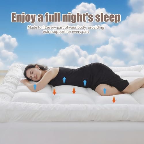 SHOUREN 5 Inch Memory Foam Mattress Topper Queen for Back Pain, Extra Soft Pillow Top Mattress Topper, 2000GSM Fluffy Shredded Memory Foam Filled & Thicked Down Alternative-Lined 80x60x5in 6