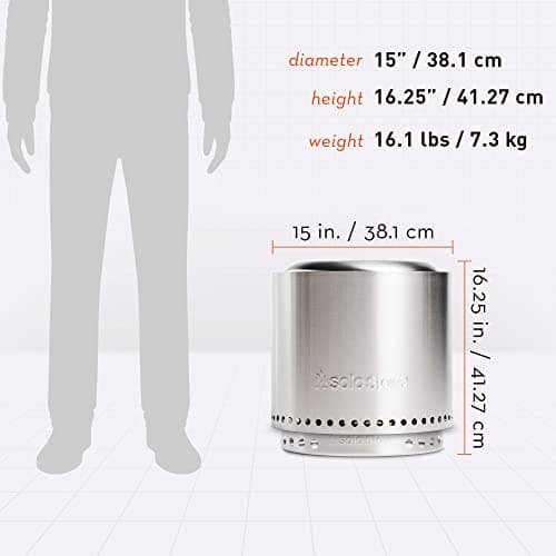 Solo Stove Ranger 2.0 with Stand - 15 Inch Smokeless Portable Fire Pit - Lightweight Outdoor Fireplace with Removable Ash Pan, Stainless Steel, Carry Case Included, Ideal for 2-4 People, 16.5 lbs 7