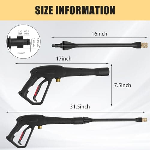 Pressure Washer Spray Gun, for Ryobi Pressure Washer Gun, with Jet Wand and 5 Spray Nozzles 7