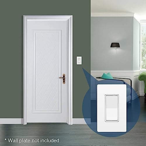 CML Single Pole Decorator Light Switch, 20 Pack Rocker Paddle Wall Switch, 15A 120/277V, On/Off Interrupter, UL Listed, White 8