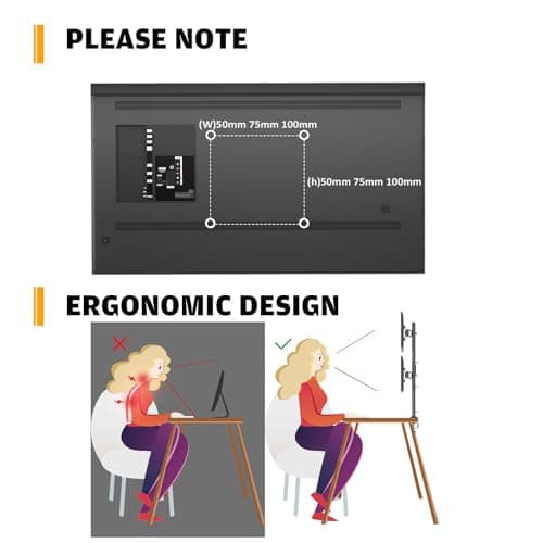 HEMUDU Dual Monitor Articulating Desk Mount Arm Stand - Vertical Stack Screen Supports Two 13 to 34 Inch Computer Monitors with C Clamp 7