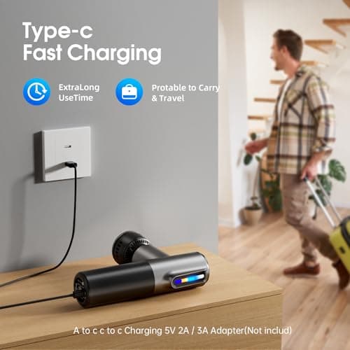 AERLANG Massage Gun Deep Tissue Massager with Heat and Cold Percussion Massage Gun Electric Mini Hand held Massager 5 Speed & 5 Massage Heads Messager Gun 7